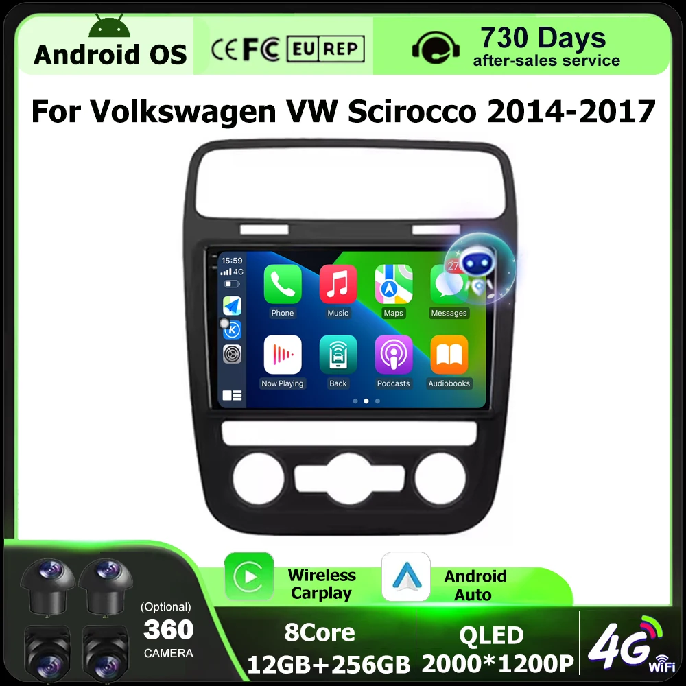 

Android Auto For Volkswagen VW Scirocco 2014-2017 GPS Navigation Car Radio Multimedia Video Player Tools DSP Head Unit 4G WIFI