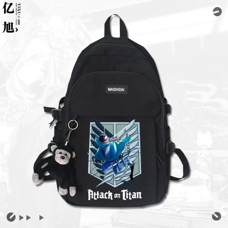 30×44×13cm Black White Green Red, Attack On Titan, Shingeki no kyojin, Kids Teens School Bags, Anime Backpacks Girls Boys