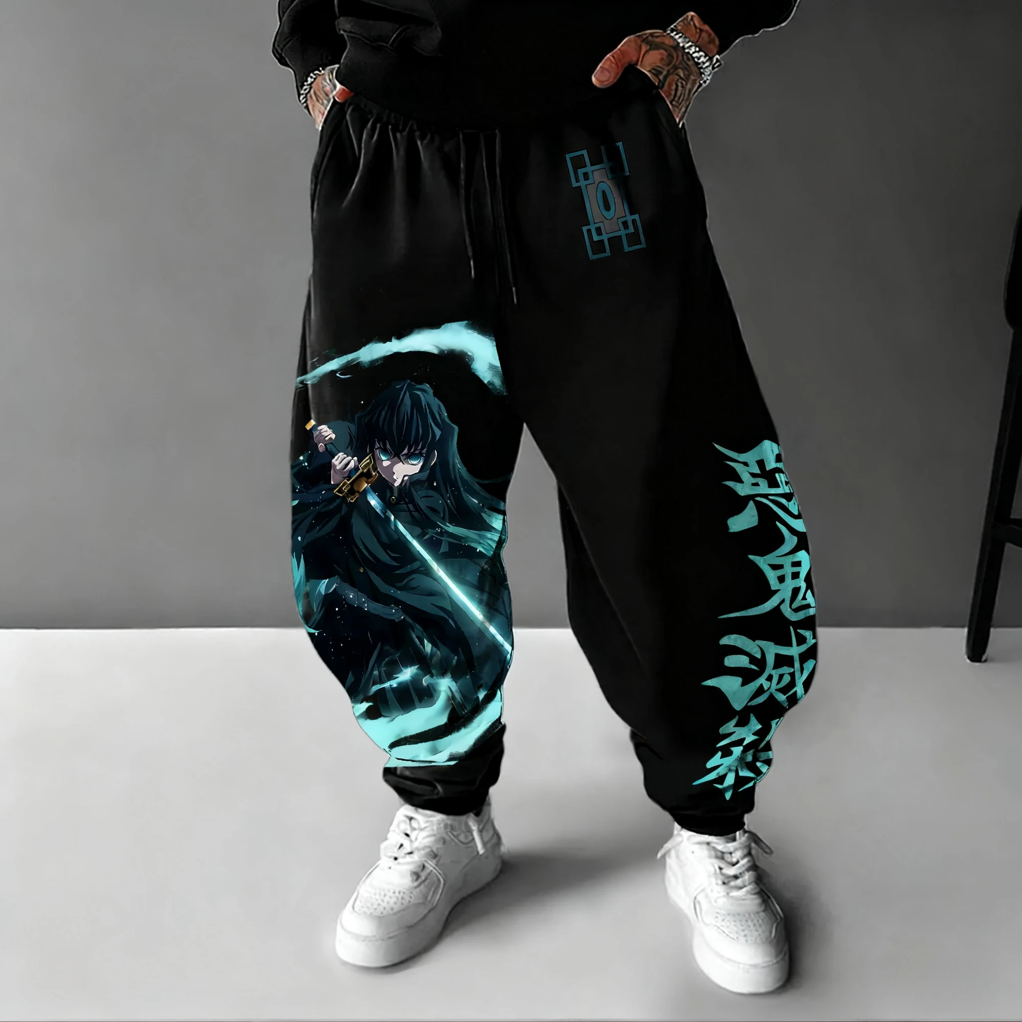 Demon Slayer Anime Co Branded Weekly Broek 2025, Herfst/Winter Heren Nieuwe Amerikaanse Trendy Veelzijdige Losse Casual Sportbroek