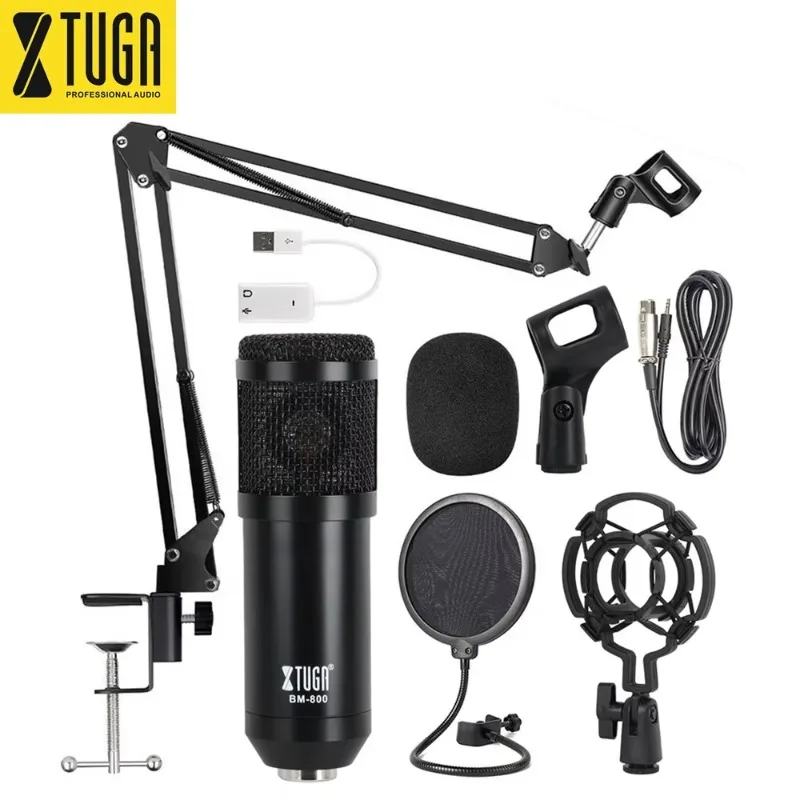 Xtuga BM800 Full Kit BM 800 Studio Recording Condenser Microphone With NB35 Arm Stand