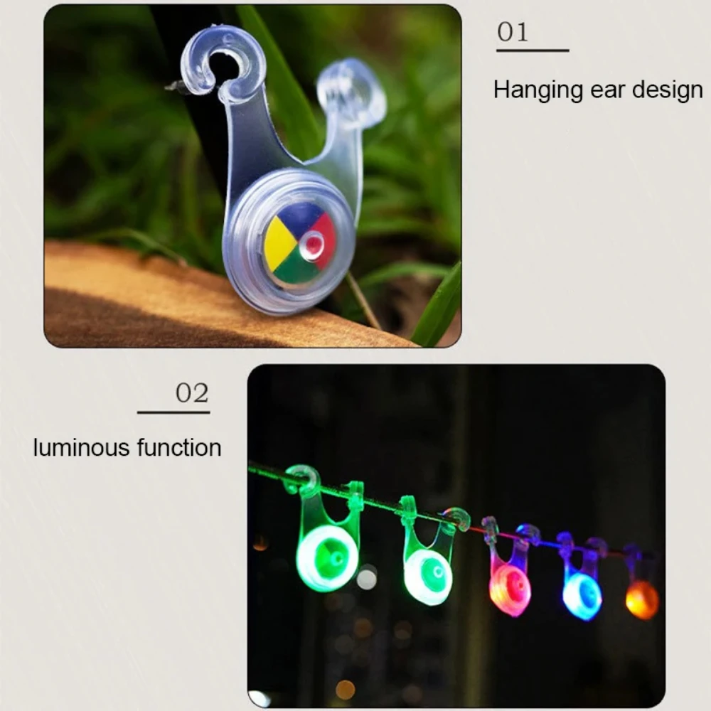 5 Pcs Small Lights LED Tent Lamp Rope Hanging Warning Tail Lights Silicone Camping Flashing Lamps Camping Decorative Torch