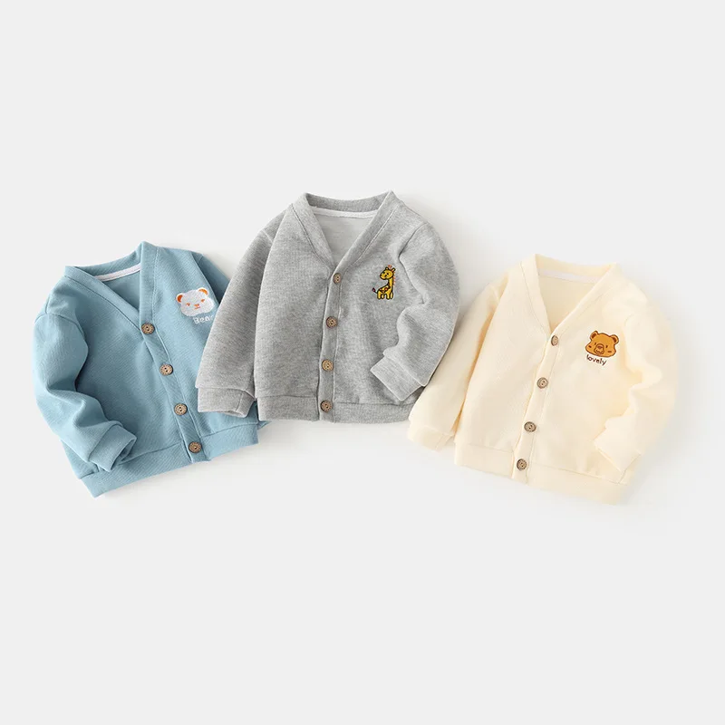 Baby Knitted Cardigan Toddler Girl Cute Sweater 2024 Autumn Boy Casual Jacket Cartoon Bear Fashion Kids Outerwear Ropa Para Bebe