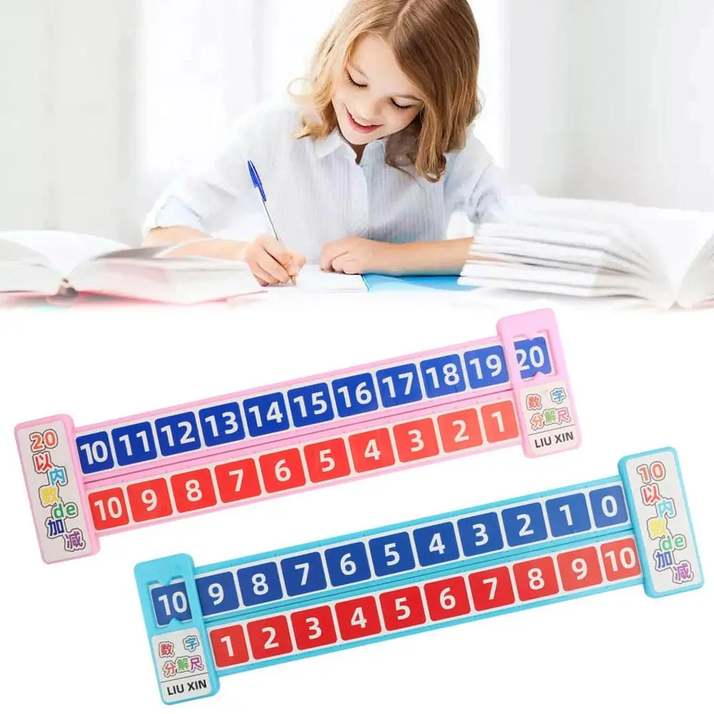 

Plastic Math Decomposition Ruler Within 20 Portable Addition Ruler Pink/Blue Teaching Demonstration Subtraction Ruler