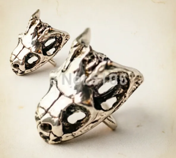 Gothic Snake Head Skull Stud Skeleton Pallas Cranium Viper Earring Python Ear Punk Jewelry