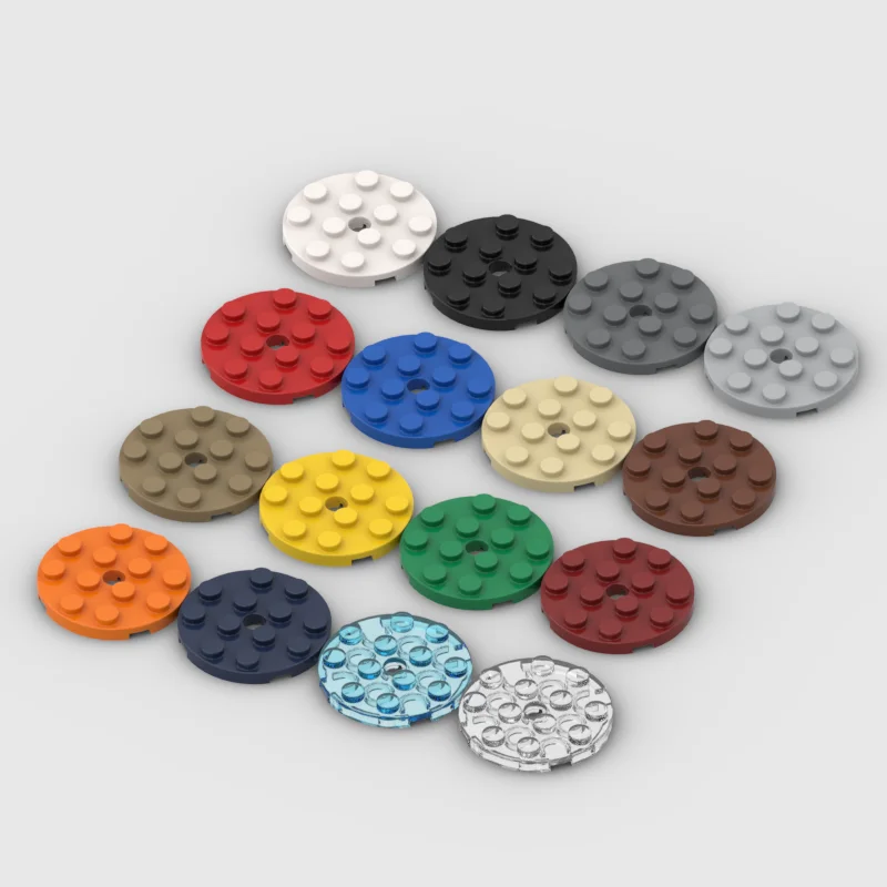 *Plate 4x4 round w. hole* Y157 20pcs DIY enlighten block brick part No.60474 Compatible With Other Assembles Particles