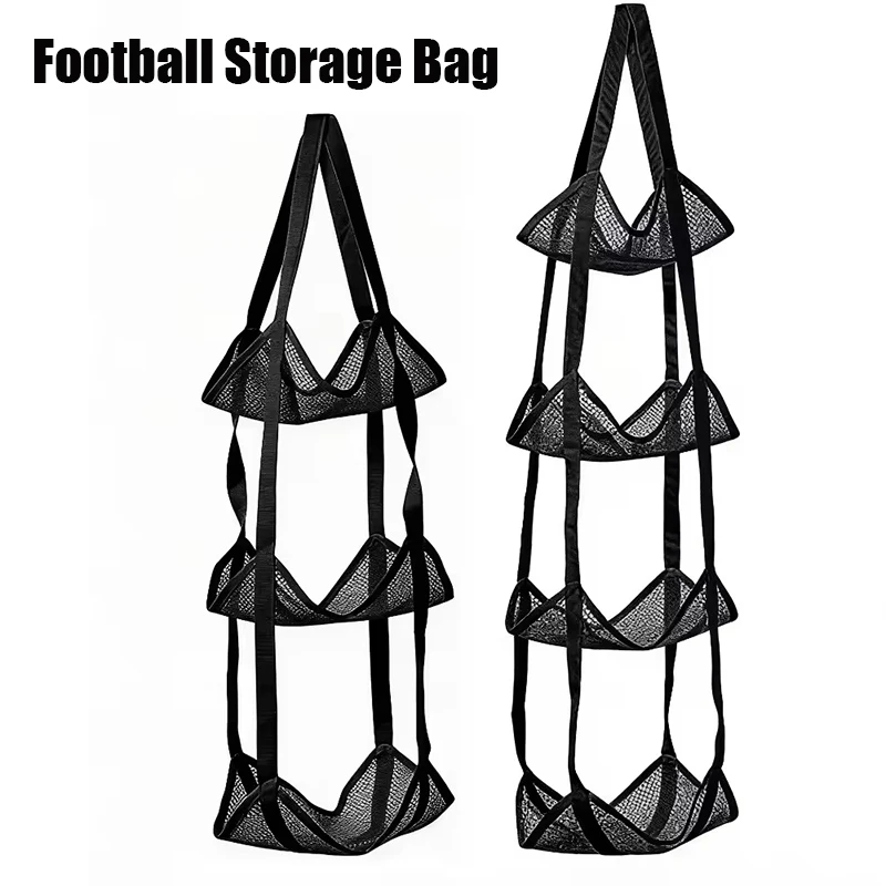 Sac de rangement suspendu à 3/4 niveaux pour ballons, organisateur d'équipements sportifs en maille pour basketball, football, volleyball, à accrocher sur la porte ou au mur