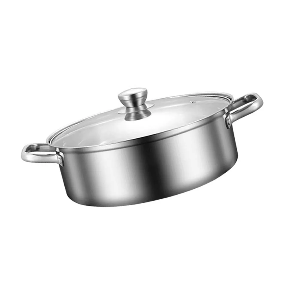 Food Safe 316 Stainless Steel Hotpot with Dual Section Design for Broth Separation Works on For Induction and Gas Cooking Units