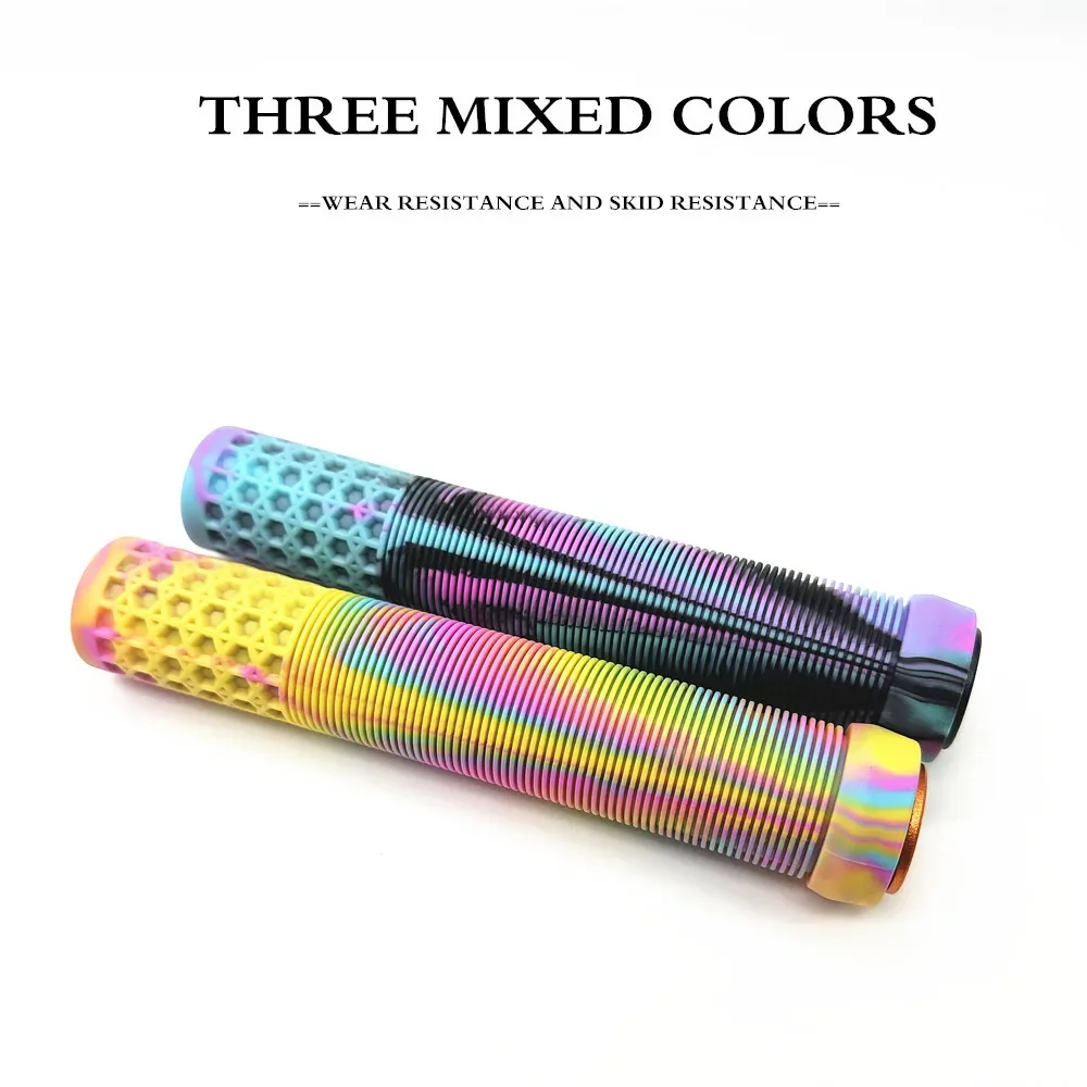 

Mountain Bike Grip Ultra Light Elongated Mixed Color Bike Handlebar Cover Anti Slip Soft Handlebar Bike Riding Grip