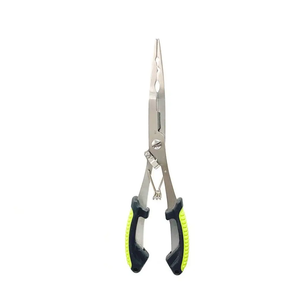 

Line Cut Fishing Pliers Multi-functional Long-billed Fish Mouth Pliers Hook Stainless Steel with Rubber Handle