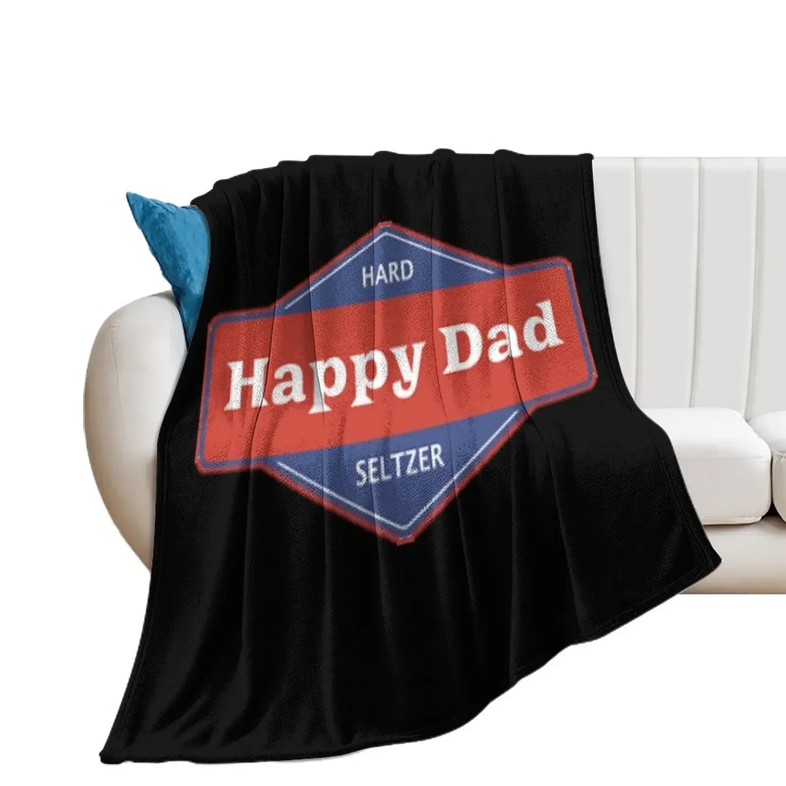 Happy Dad Seltzer Throw Blanket Plaid For Decorative Sofa Sleeping Bag Single Blankets