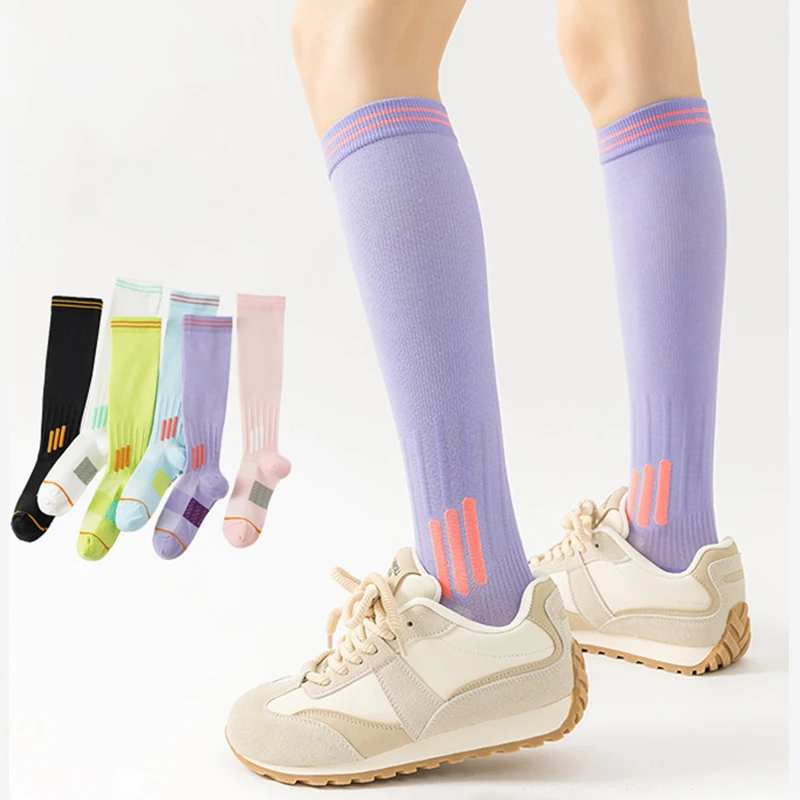 

1 Pair Fashionable Women Sports Compression Calf Socks Breathable Comfortable Fitness Running All Season Pressure Socks