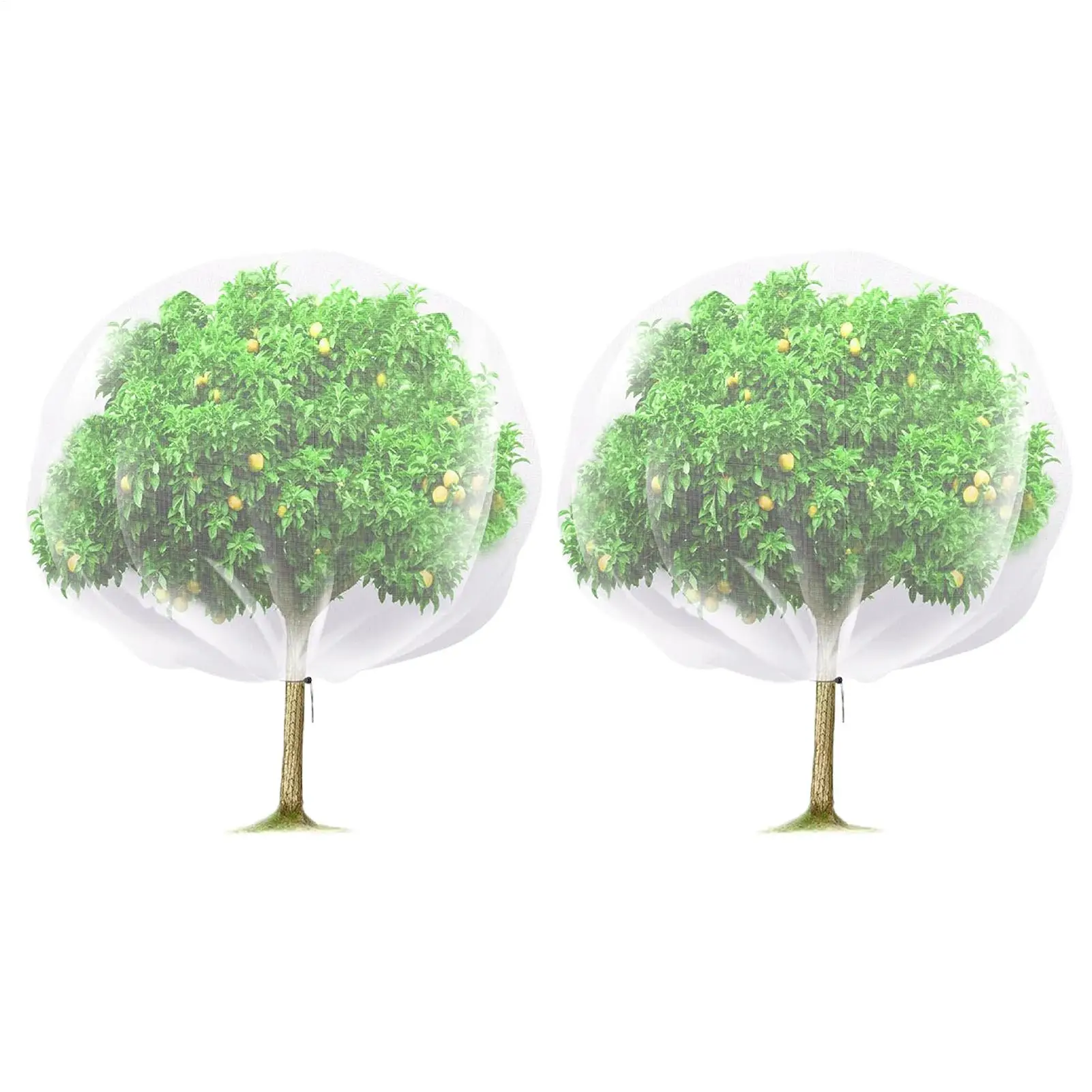 Plant Insect Proof Mesh Cover 4.9x6.5ft Breathable Reusable Cover 2-Piece Bird Barrier Tree Cage Net Fruit Tree Netting