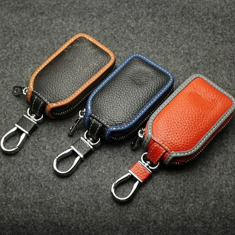 Universal Skylight Design Leather Car Key Case Key Bag Key Wallet For Opel Benz BMW KIa Chevrolet Jeep Renault Car Accessories