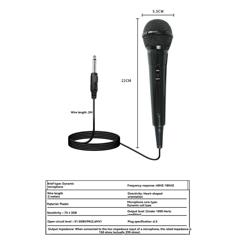 B92B-2 Pack Wired Microphone For Singing Dynamic Cardioid Mics With 1/4Inch To 3.5Mm Adapter For PA Systems, Public Speaking