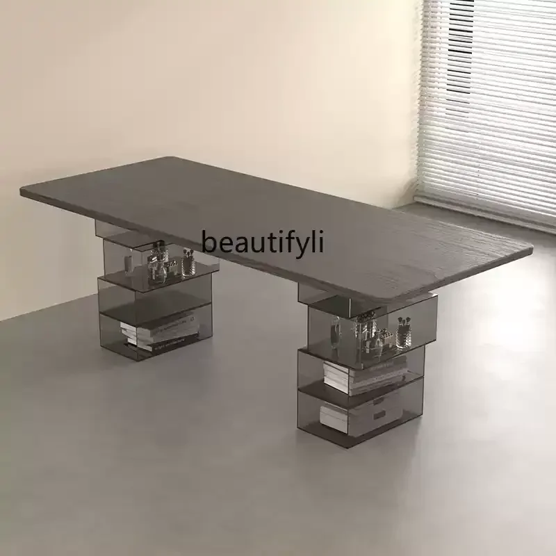 Acrylic transparent suspended table foot multi-functional storage box dining table, supporting legs table corner storage bracket