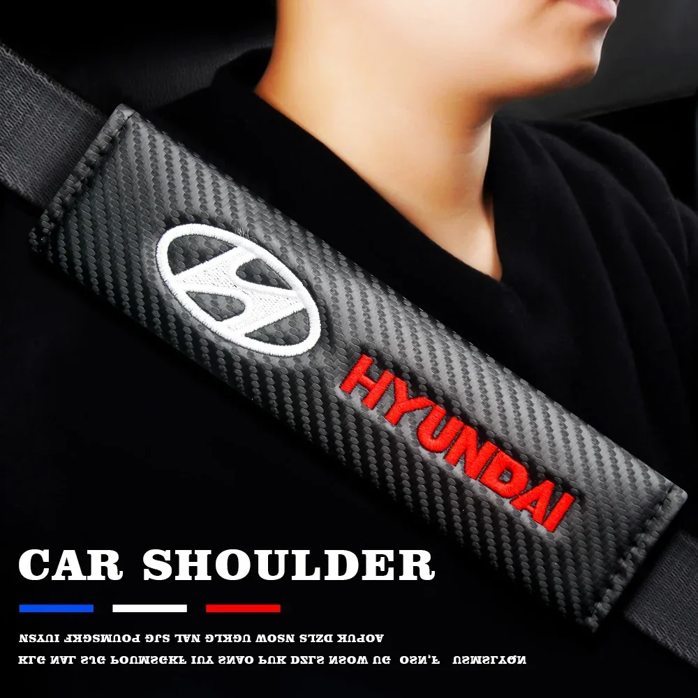 

1/2Pc Car Seat Belt Shoulder Cover Leather Shoulder Protector Pad For Hyundai I30 I20 IX35 I40 Tucson Getz Veloster Kona Elantra