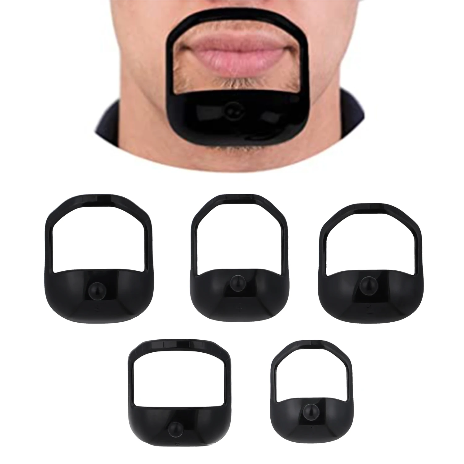 5 Sizes Set of French Beard or Goatee Shaving Template Beard Shaping Tool Trimming Supplies Men Outliner Guide to Shave Goatee