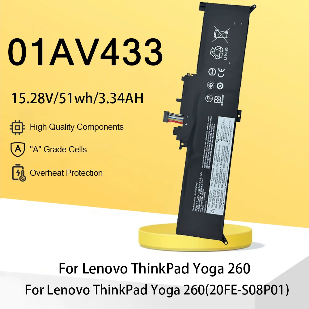 

01AV433 01AV434 01AV432 00HW027 00HW026 SB10K97591 Аккумулятор для ноутбука Lenovo ThinkPad Yoga 260 370 X380 SB10K97589 SB10K9759
