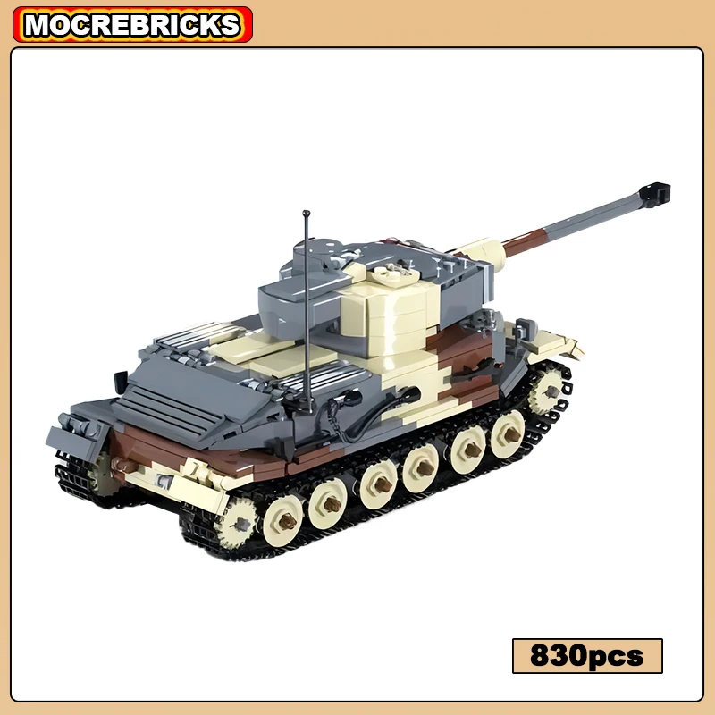 

Строительные блоки MOC WW2, немецкий VK 4501, военные высокотехнологичные тяжелые танковые гусеницы, модель бронеавтомобиля, сборка своими руками, кирпичи, игрушки