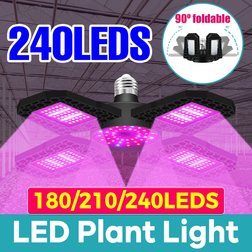 

LED Plant Grow Light Bulb E27/E26 Full Spectrum 300W Hydroponic Growing Lamp Growth Box Seeds Cultivation Light Bulbs Deformable