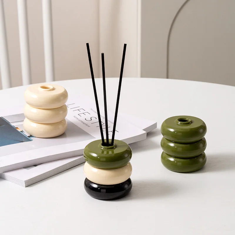 

1Pcs Desktop Decoration Melamine Round Aromatherapy Essential Oil Aromatherapy Stick Decorative Bottle Aromatherapy Can