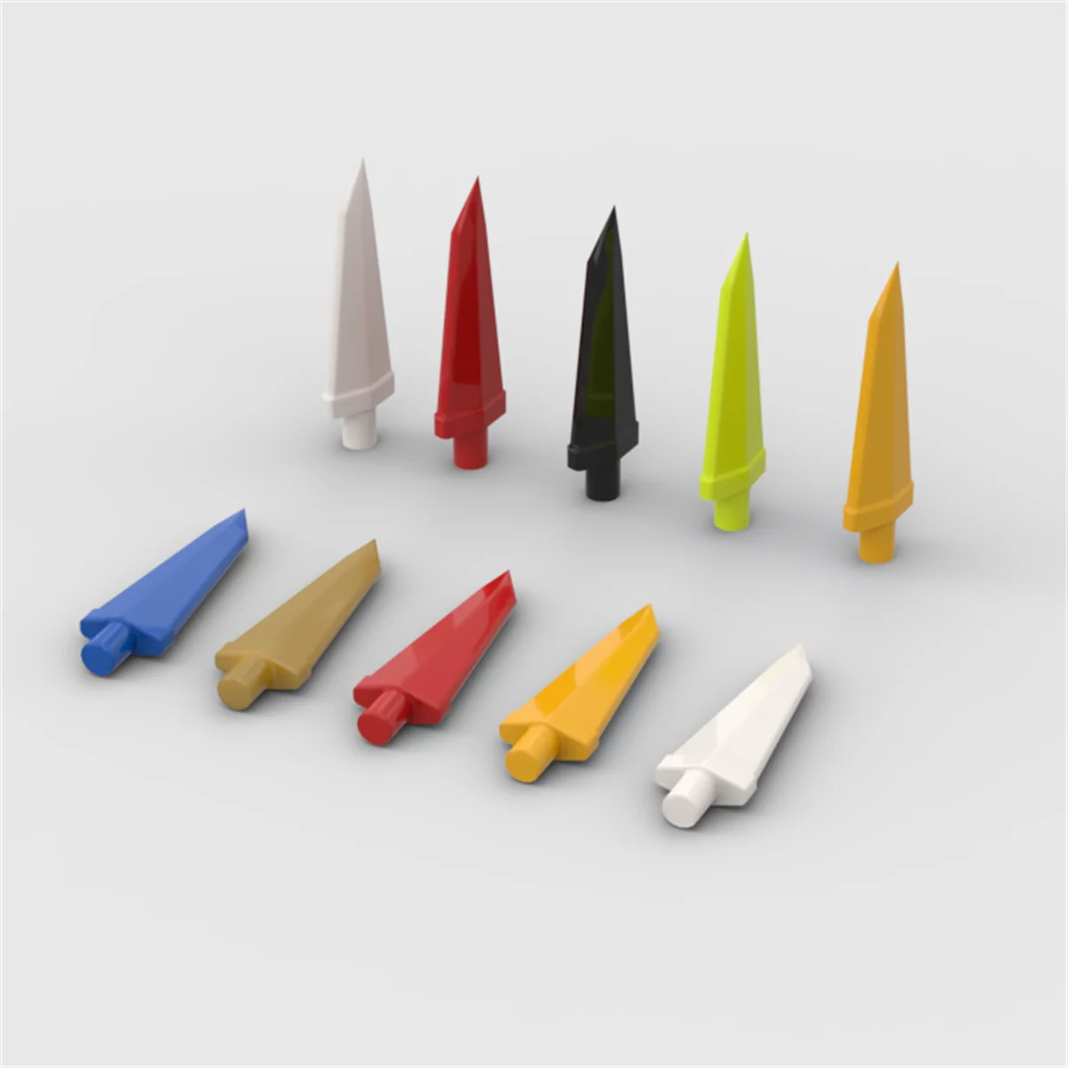 10PCS Puzzle Particle 64727 Props Sword Building Blocks Spike Flexible 3.5L With Bar End Bricks Toy Gifts