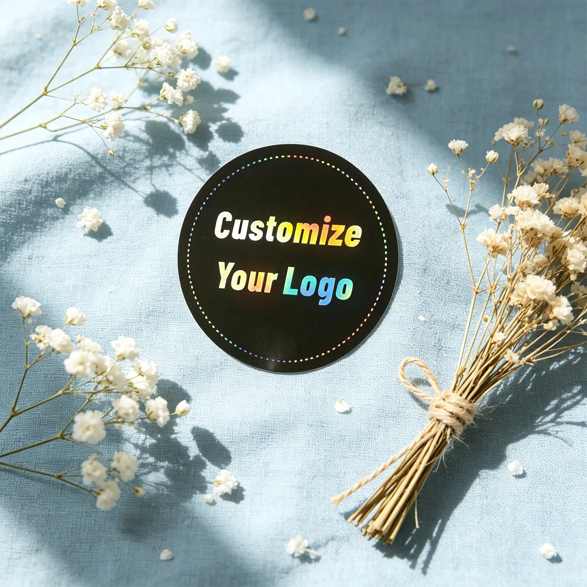 Custom Holographic Silver Laser Stickers, Personalized Logo & Pattern Custom Unique Identification Security Labels