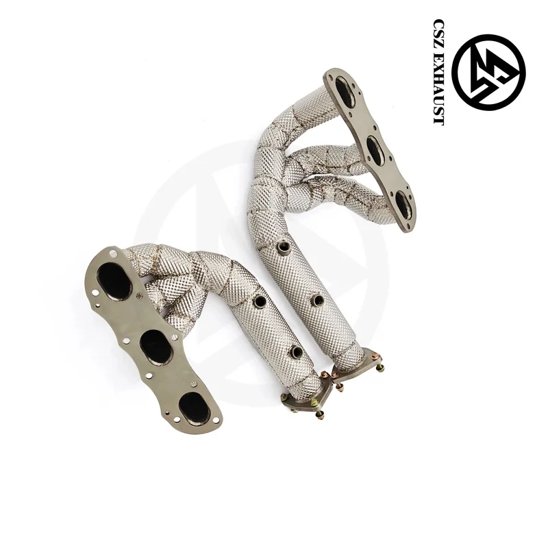 Exhaust Manifold Header Set Fit for Porsche 911 991.1 Carrera 4S 3.8L SS304 Equal Pulse Length Mandrel Bent Race Primary