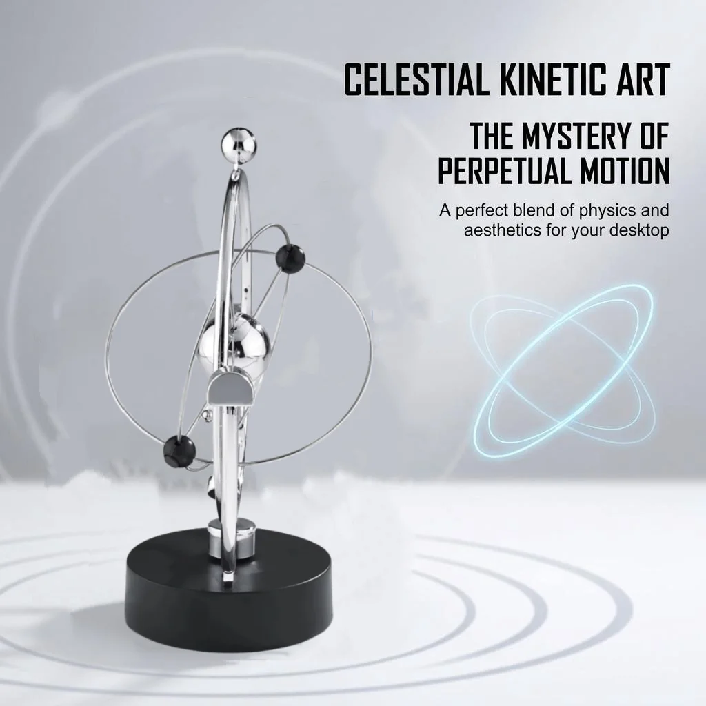 Celestial Eternal Motion Pendulum Newton Pendulum Home Office Desk Decor Stress Relief Leisure Toy Gifts for Adults Table Orname