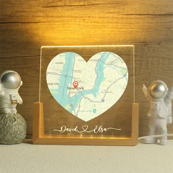 Custom Map Location Print,Where We Met Map Acrylic Night Light,Where It All Began,Our First Date,First Kiss,Engagement Gift