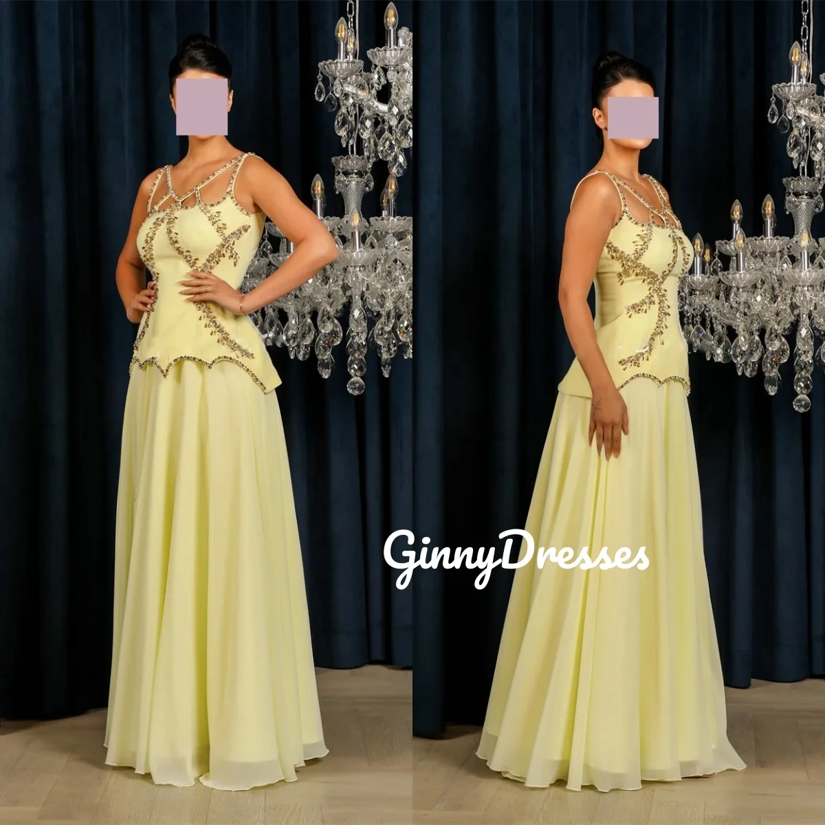 

فساتين سهرة Customize A-Line Elegant Party Dresses For Women Floor-Length Spaghetti Straps Dresses For Special Events Ruffle Zip