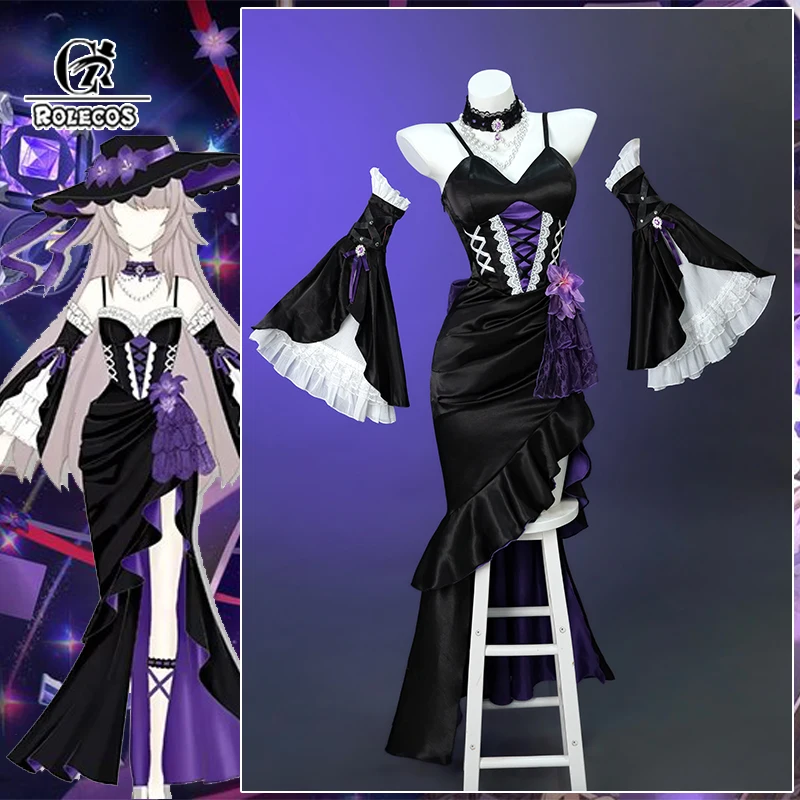 

ROLECOS Original Honkai Star Rail Fanart La Grande Herta Cosplay Costume Herta Women Evening Dress Party Role Play Suit