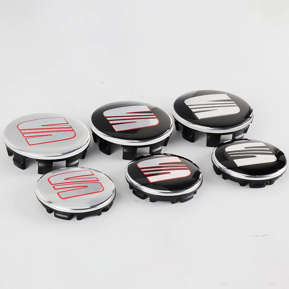 4 unidades de tapas de buje de rueda de 55/63 mm con emblema, accesorios para coche para Seat Cupra Ateca Ibiza 6f Leon Mk2 FR E-Racer Formentor