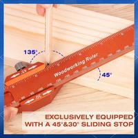 AA77 Woodworking Pocket Ruler-6/8/12Inch Precision Pocket Ruler - Marking Ruler Metric Inch T-Type Measuring Scribing Rulers