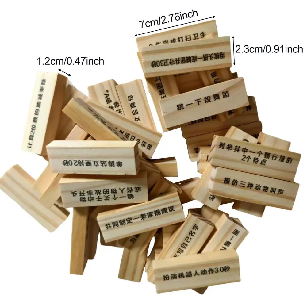48 Pcs Wooden Building Blocks Stacking Game For Kids Boys Girls Challenging Blocks Stacking Balancing Game Fun Family Board Game
