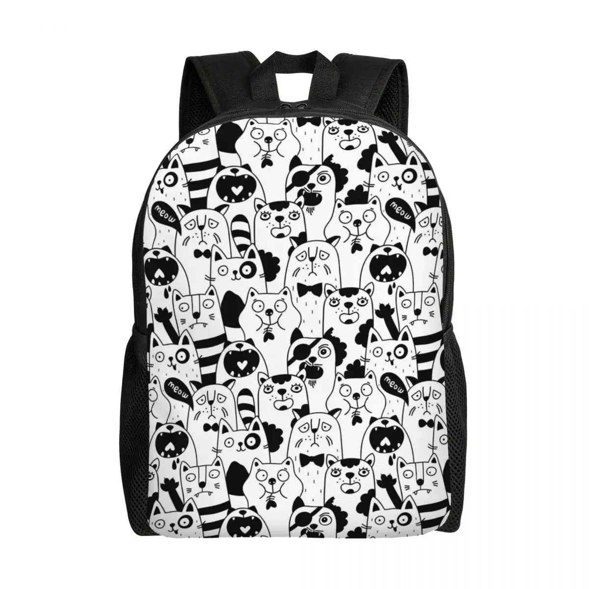 

Custom Packed Wild Cats Black White Backpacks for Girls Boys College School Travel Bags Men Women Bookbag Fits 15 Inch Laptop