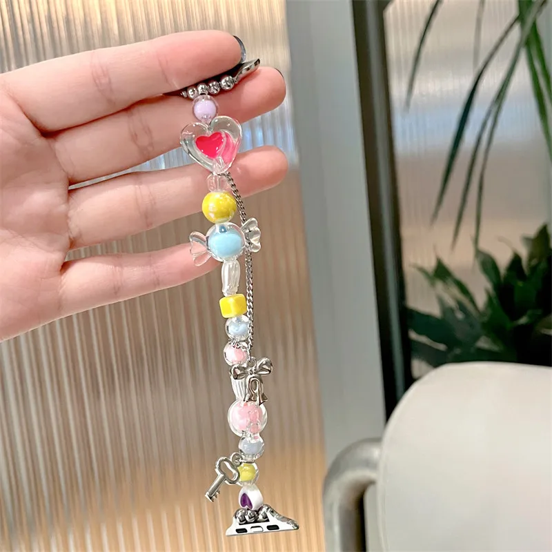 Милый карамельный ремешок для Apple Watch Series 7 Correa 44 мм 49 мм 41 38 42 45 женский эластичный браслет из бисера для IWatch 6 5 SE 4 3 Band