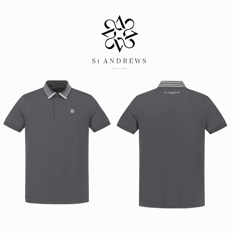 ST ANDREWS 2024 nueva ropa de Golf para hombres Casual transpirable versátil solapa Polo de manga corta