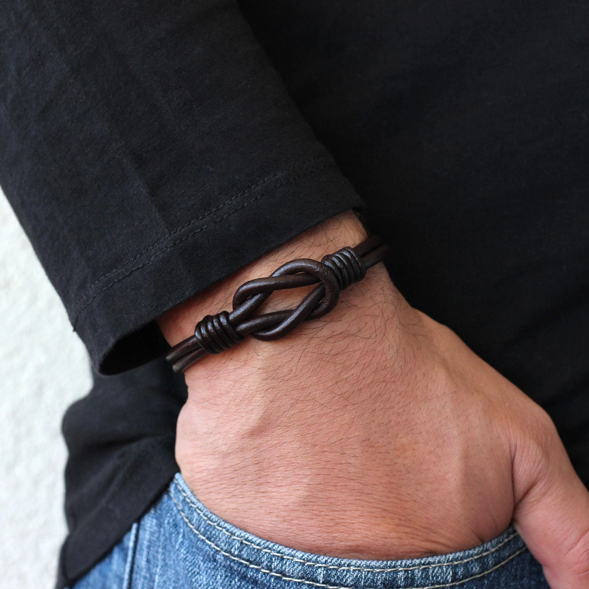 Celtic Knot Infinity Bracelet, Genuine Leather Bracelet, Men's Celtic Jewelry, Men's Gifts, Best Gift for Husband/Father, 1pc