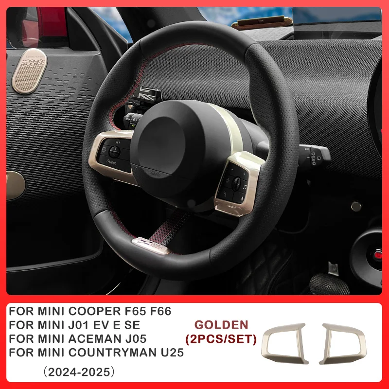 Car Steering Wheel Button Frame Cover Stickers For Mini Cooper Countryman U25 F65 F66 Cooper E SE J01 J05 Car Accessories image 3