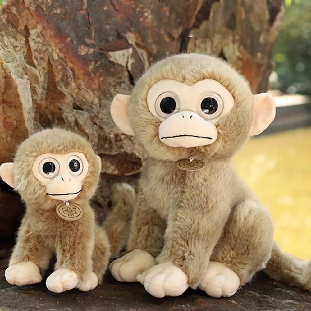 

Plush Monkey Toy Adorable Big-eyed Plush Monkey Dolls Super Soft Stuffed Toy Decorative Ornaments for Kids Collectors Soft