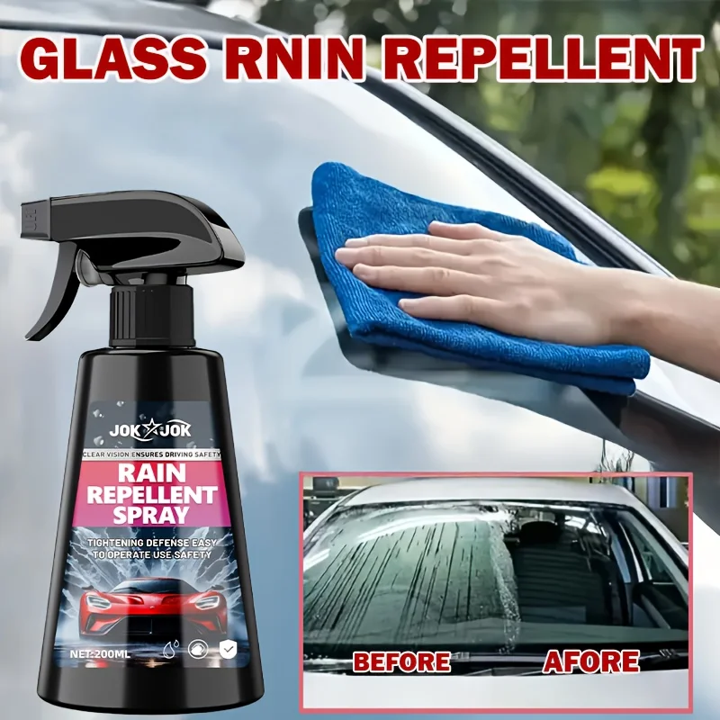 Long-Lasting Rain Repellent Spray for Car Glass and Helmets, Windshield and Interior Windows,Enhances Clarity,Waterproof Coating