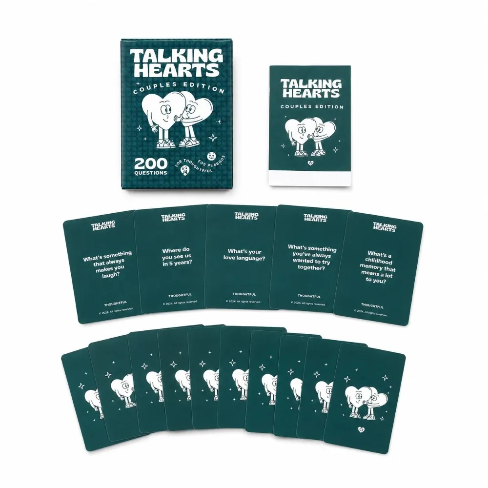 Couple Conversation Cards: 200 Questions Game for Date Night, Travel & Party, Ideal Valentine's Day Gift for Couples