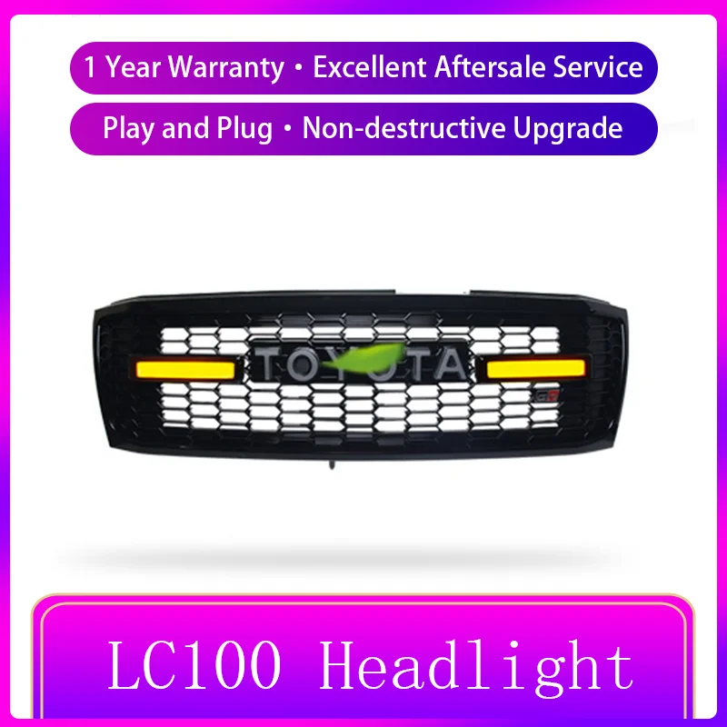 Front Lamp Black Grating For Toyota Land Cruiser 1998-2007 Replacement Part Grille LC100 FJ100 4700 High Configure Accessories