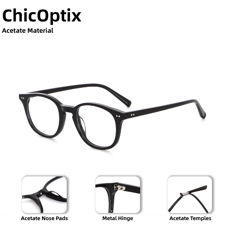 Image of Herren- und Damen-Vintage-Brille aus hochwertigem Acetat, Retro-Mode, optische Brille, Luxusmarke, Designer, klassische, trendige Rahmen