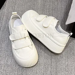 Cute Ugly and Cute Velcro Big Head Genuine Leather Thick Sole Biscuit Shoes Fashionable and Versatile Casual Women Shoes