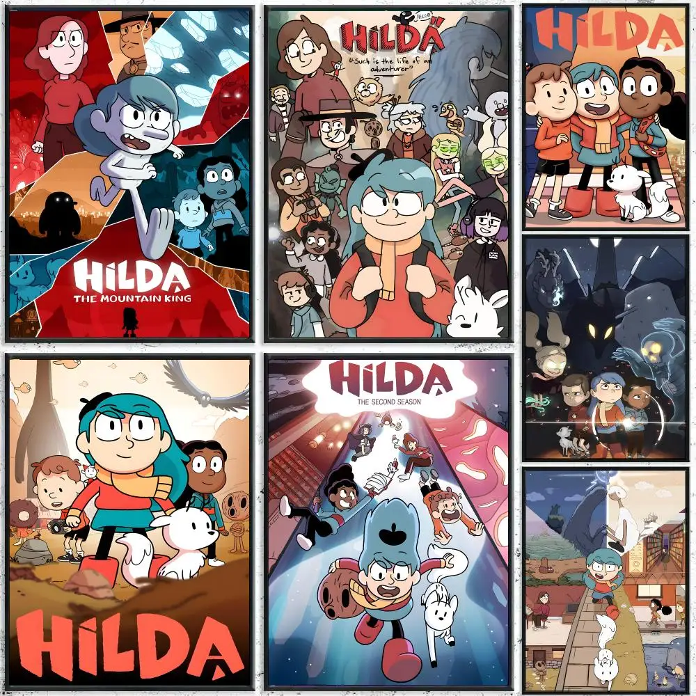 Popular Tv Anime Cartoon H-Hilda Poster High-Quality Waterproof Wall Decal for Study, Living Room & Garage, Great Gift for Fans