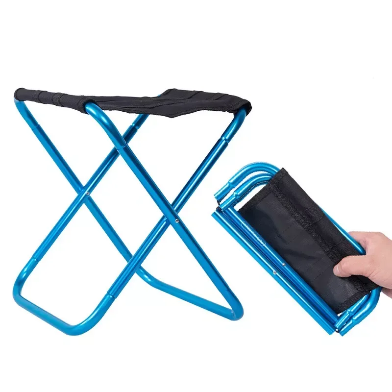 Portable Folding Fishing Chair Foldable Camping Chair Outdoor Hiking Picnic Beach Seat Chairs Load Bearing BBQ Stool