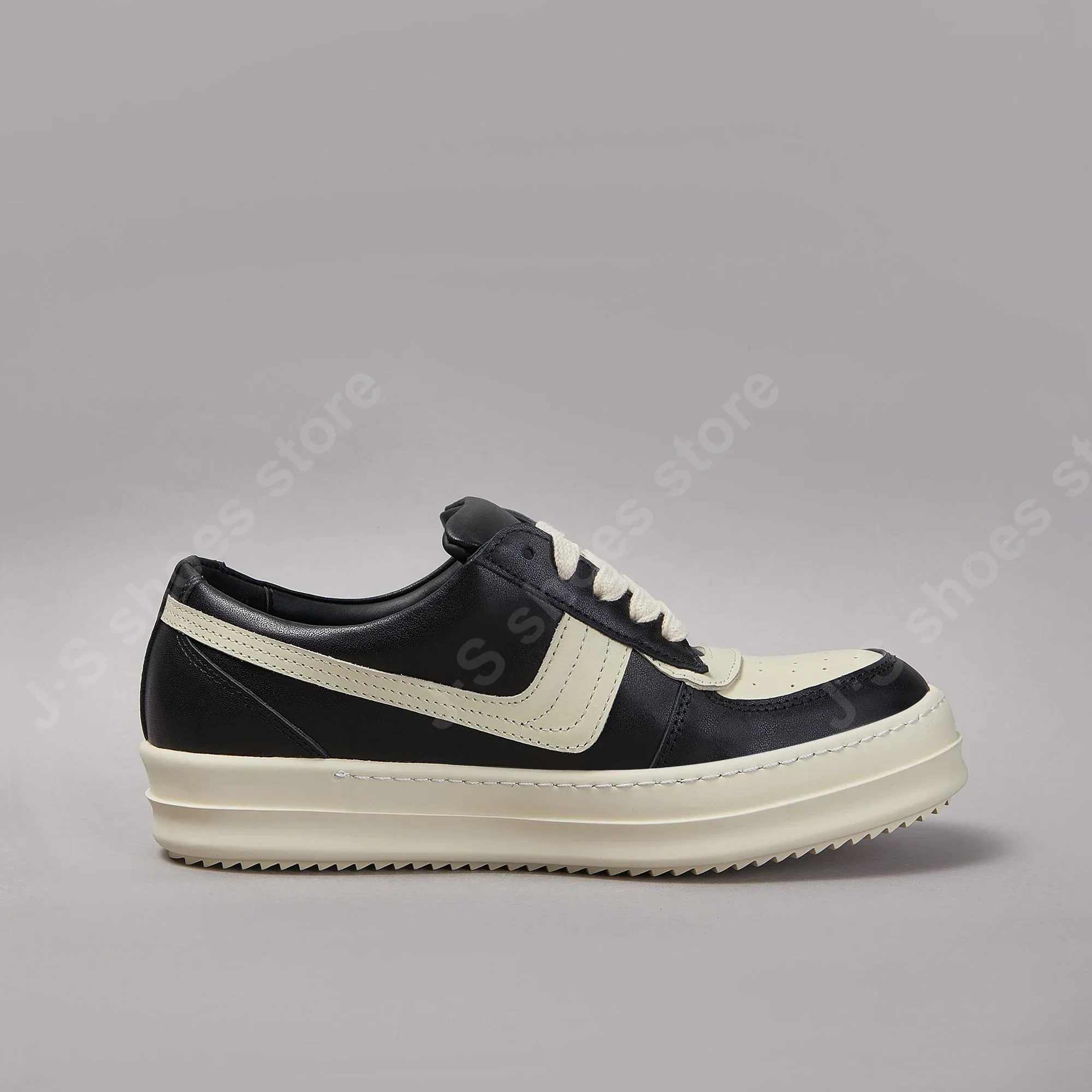 

Brand RO Casual Shoe Men Ricks Leather Shoes Women Sneaker Low Top Owens Leather Sneakers Luxury Flat Shoe Skateboard Shoes