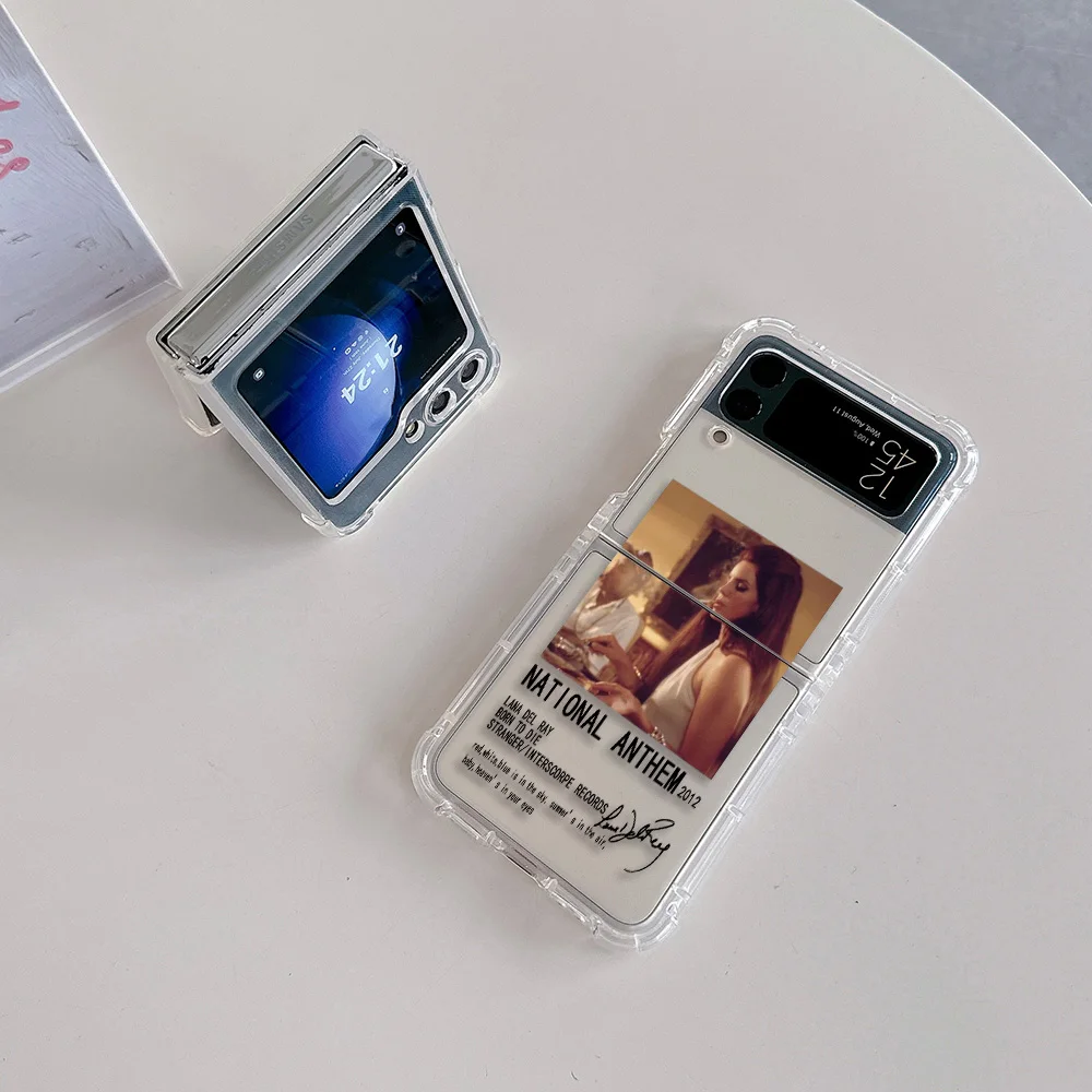 Soft Anti-fall Back Cover Phone Case for Singer Lana Del Rey Poster Samsung Galaxy Z Flip 3 4 Z Flip 5 6 Z Fold 4 5G PC